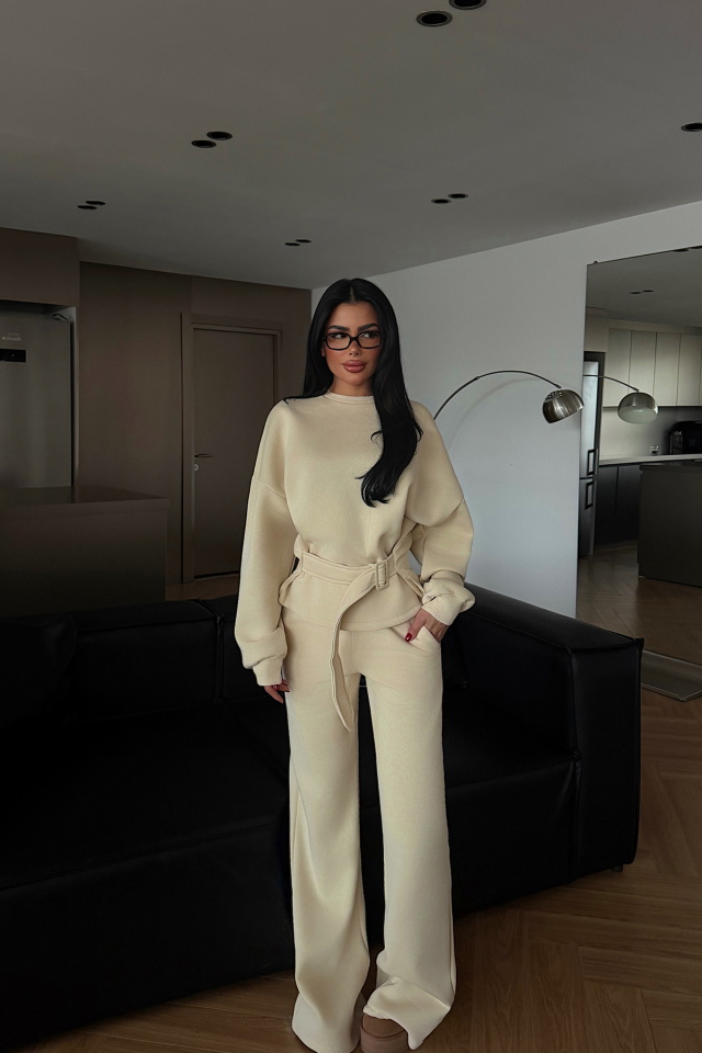 Krem Luzzy Eşofman Takımı ATE-4111 