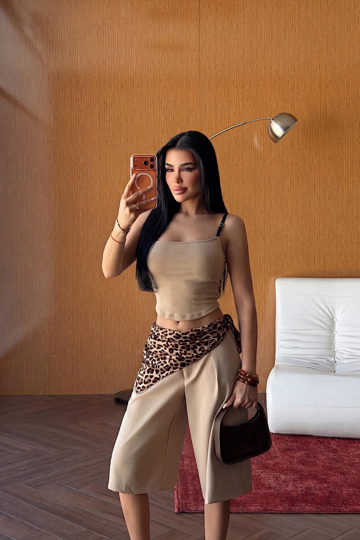 Krem Kemer Detay Straplez Crop Top ATE-2249 - 1