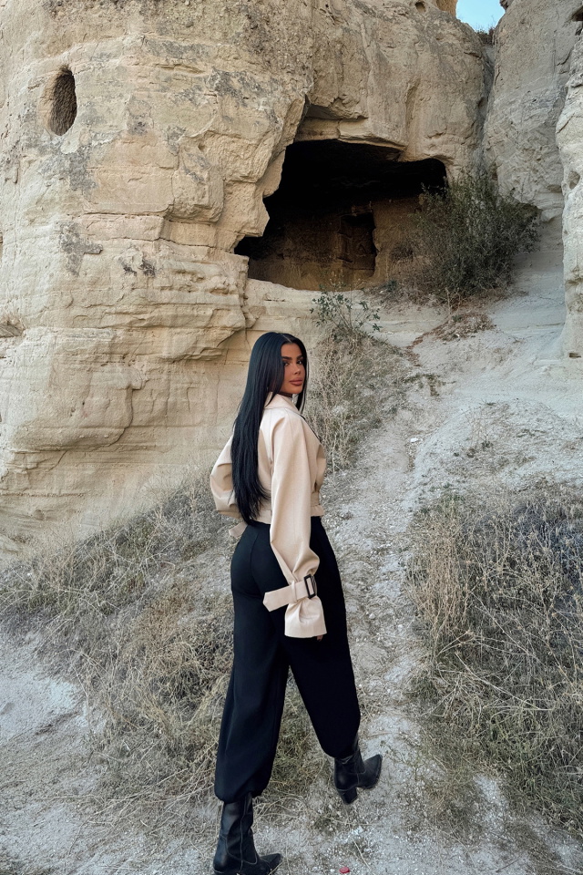 Krem Cally Kısa Trençkot ATE-1803 - 6