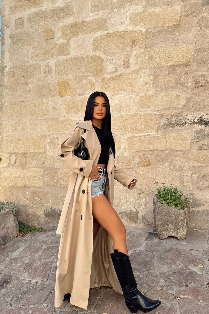  Kuşak Detay Trenckot ATE8650 - EYYO