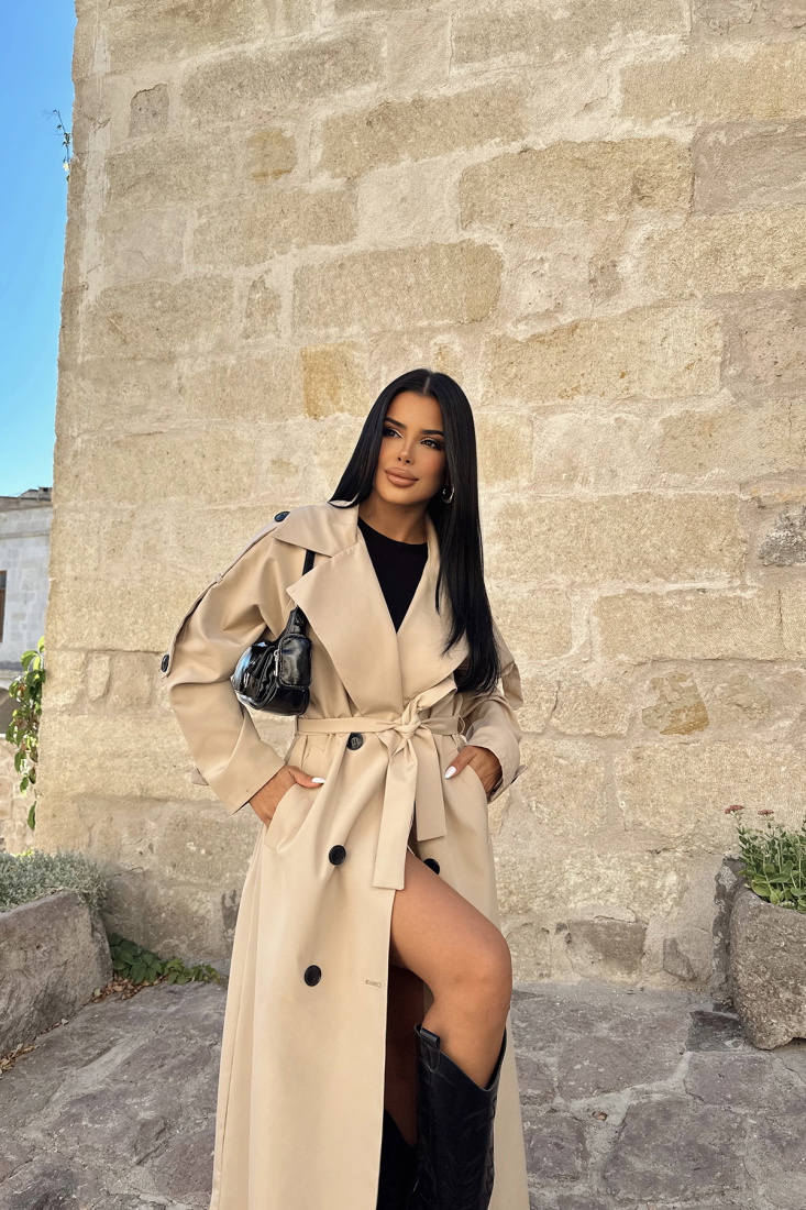  Kuşak Detay Trenckot ATE8650 - EYYO