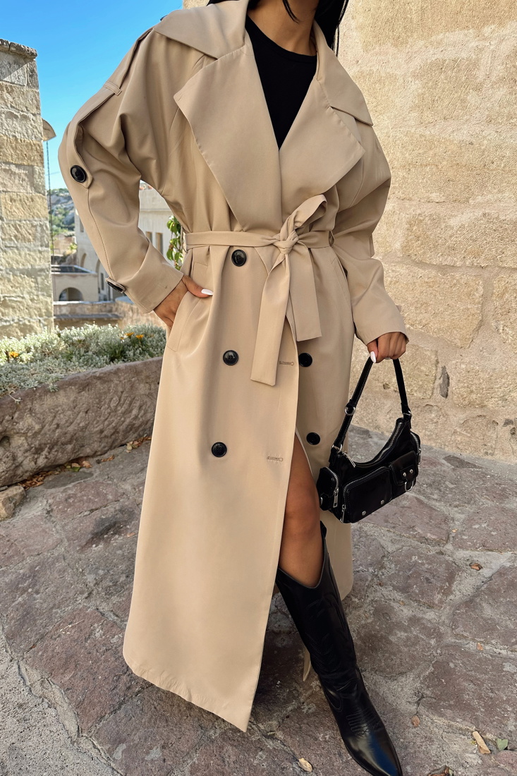  Kuşak Detay Trenckot ATE8650 - EYYO