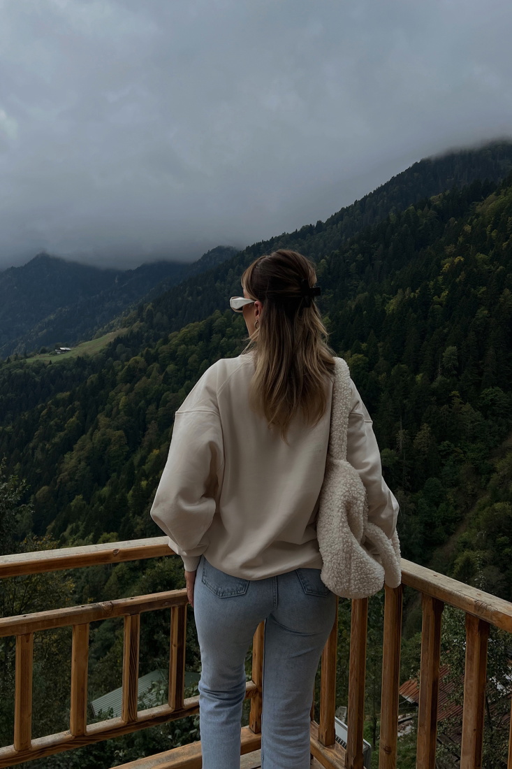 Krem Majestıc Baskılı Sweat ATE2103 - LEVENT