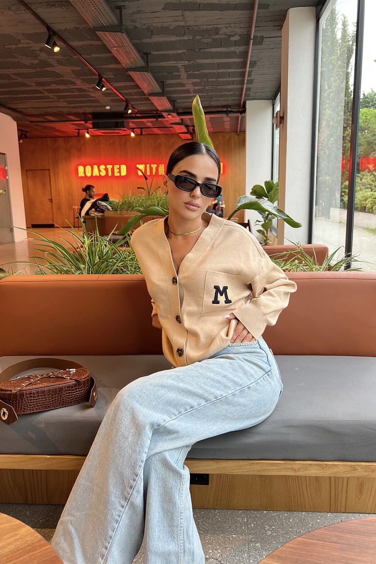 Krem Önü Düğmeli Hırka ATE1969 - THE END CAKE