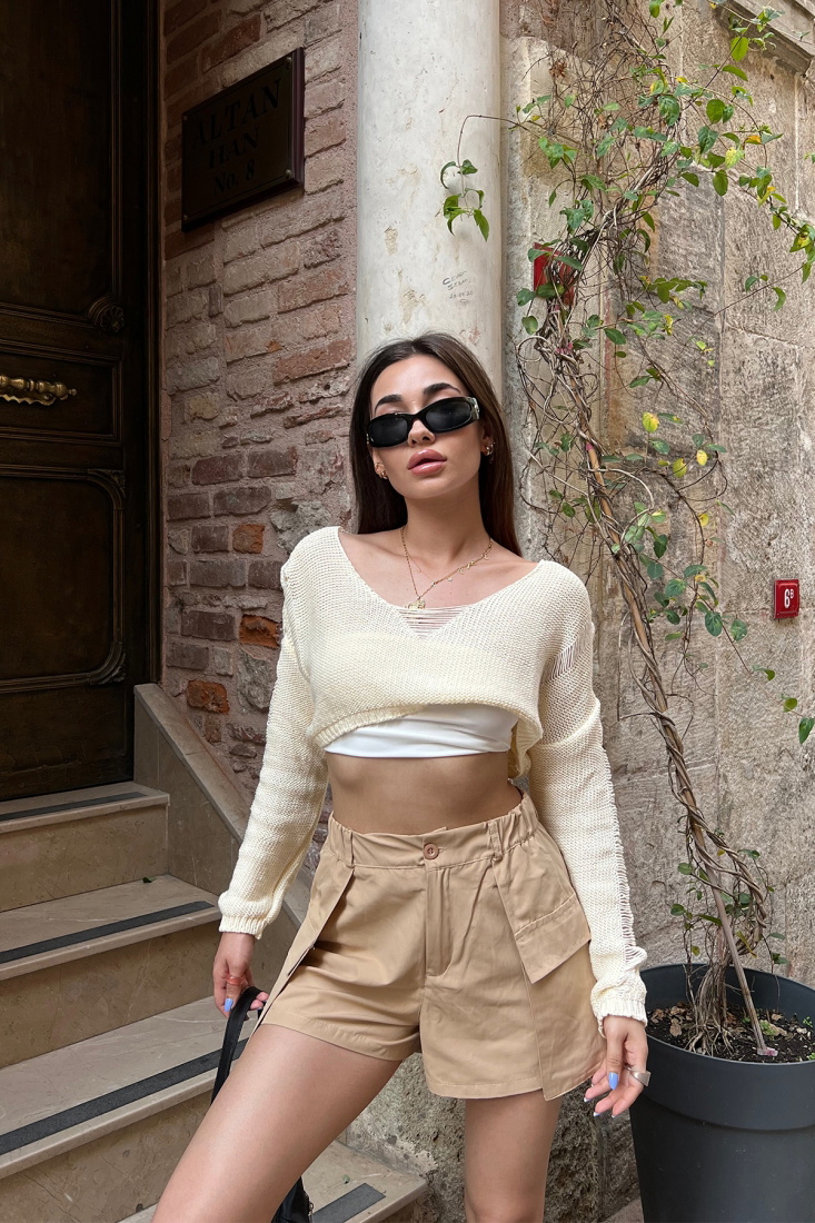 Krem Örme Crop ATE7028 - EYYO