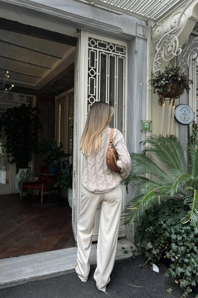 Krem Palazzo Pantolon ATE4259
