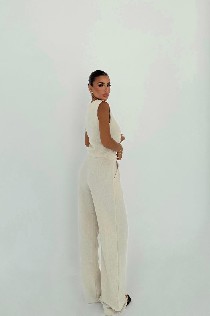 Krem Pantolonlu Takım ATE-2995 - EYYO