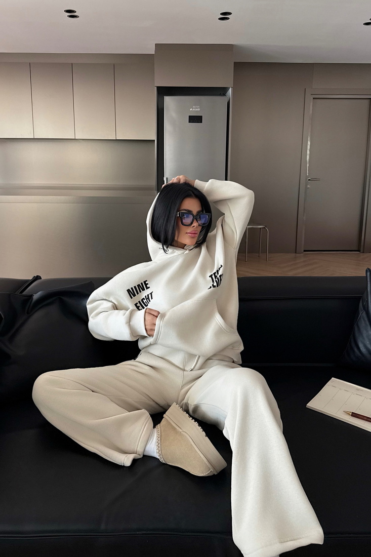 Krem Darcey Eşofman Takım ATE-3709 - EYYO