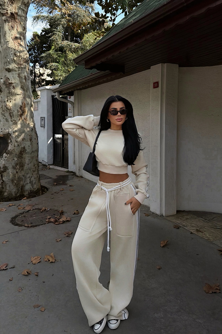 Krem Rinaldi Eşofman Takım ATE-3749 - EYYO