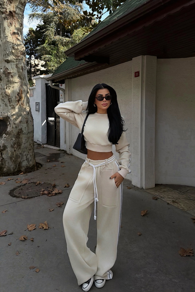 Krem Rinaldi Eşofman Takım ATE-3749 - 3