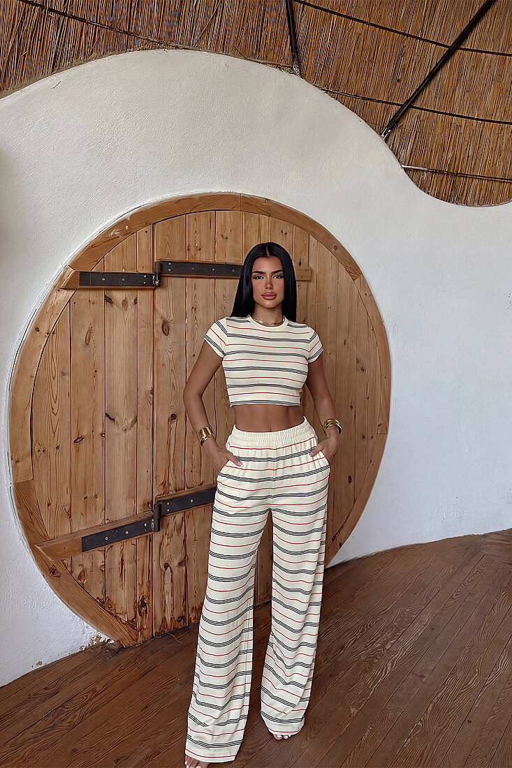 Krem Pantolonlu Takım ATE-5962 - EYYO