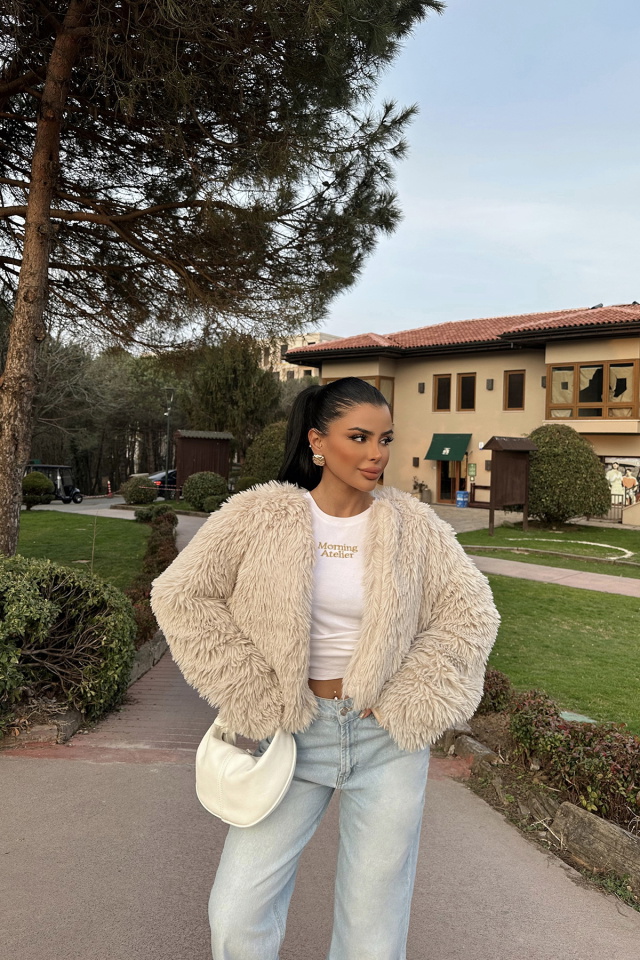 Krem Ruby Kısa Kürk ATE-0868 - 4