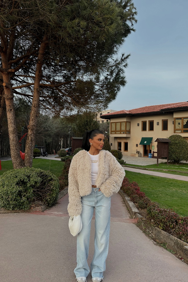 Krem Ruby Kısa Kürk ATE-0868 - 3