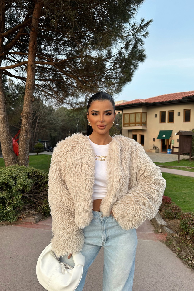 Krem Ruby Kısa Kürk ATE-0868 - 1