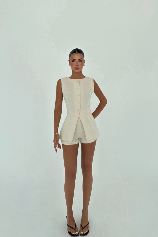 Krem Loutra Mini Şortlu Takım ATE-3005 - 6