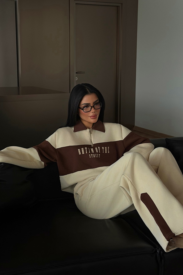 Krem Svanny Eşofman Takımı ATE-4323 - 1