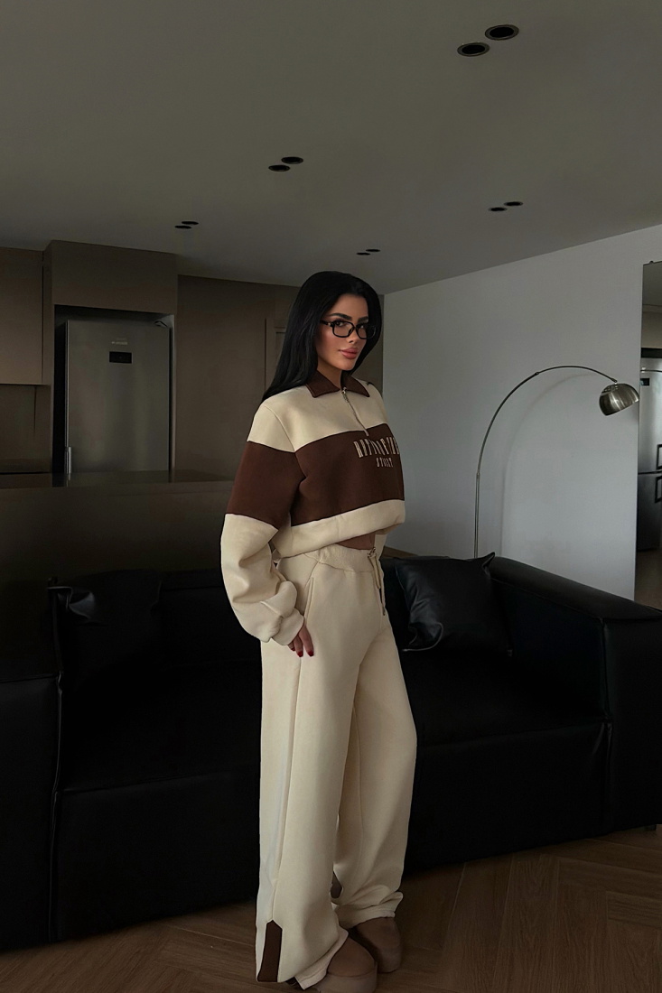 Krem Svanny Eşofman Takımı ATE-4323 - EYYO