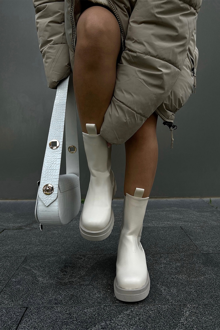 Krem Yüksek Taban Yarım Bot ATE2898 - EYYO