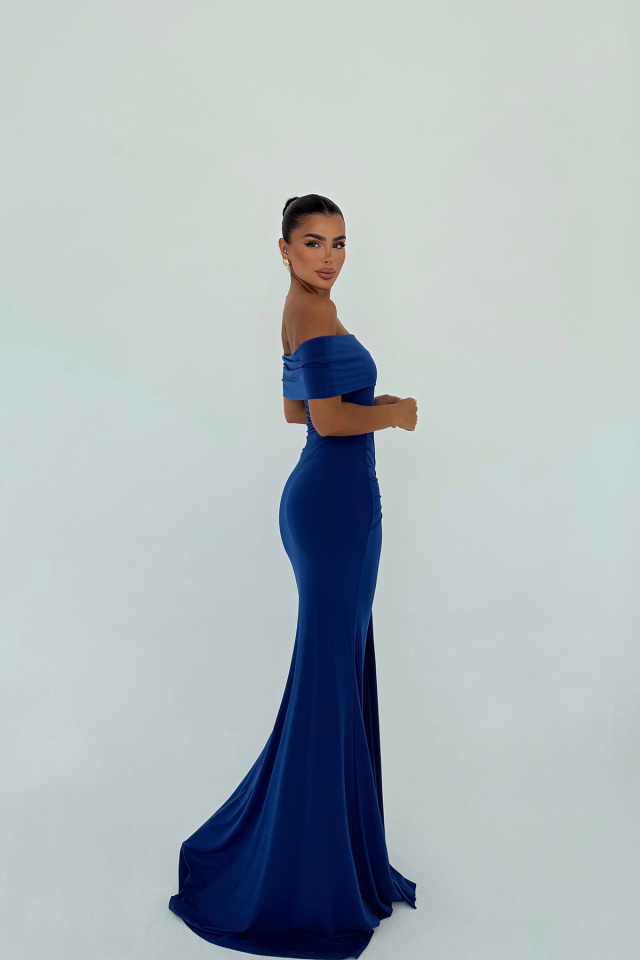 Lacivert Allayia Uzun Elbise ATE-3082 - 3