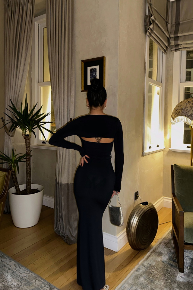 Lacivert Amy Bağlamalı Elbise ATE-0686 - 5
