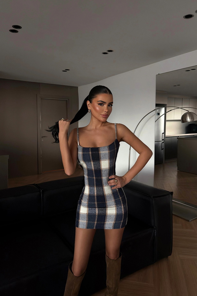 Lacivert Hazely Mini Elbise ATE-4255 - 2