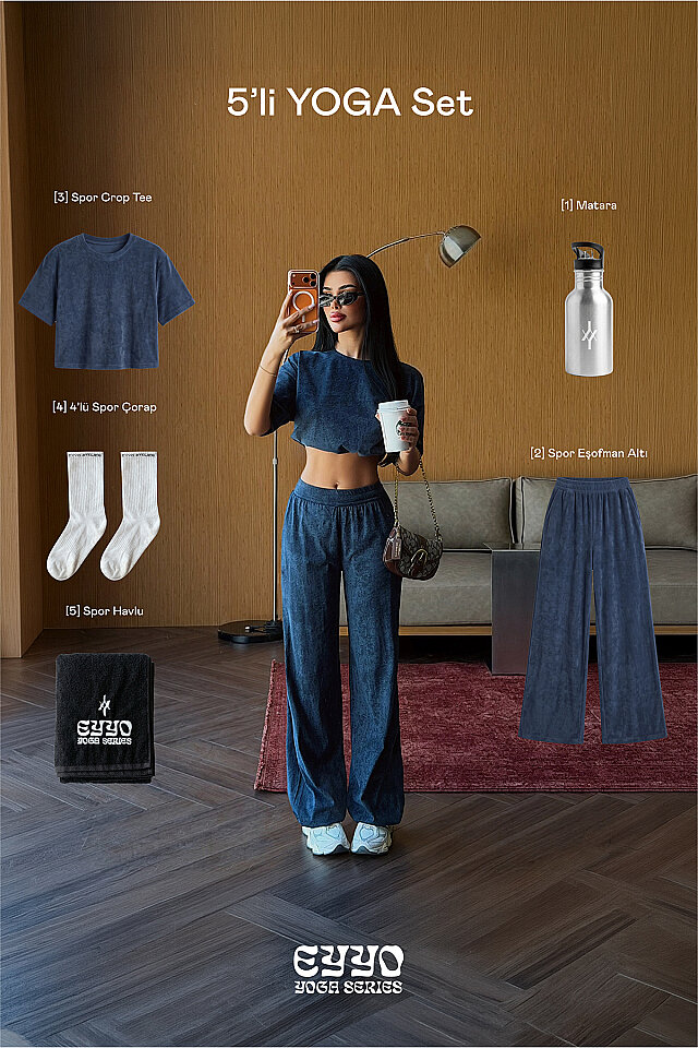 Lacivert Azeji 5'li Yoga Set -