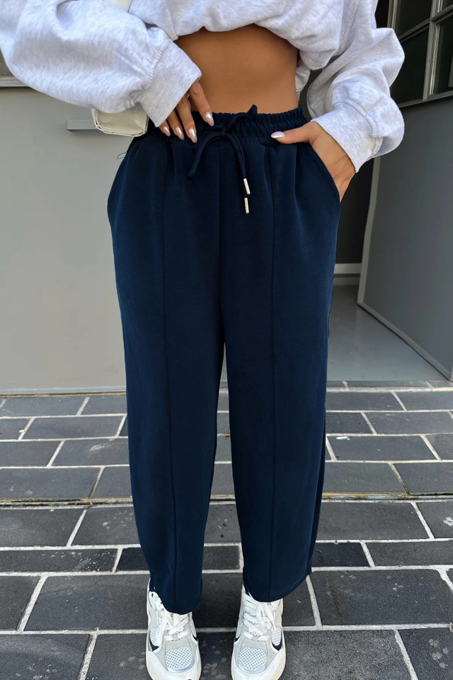 Lacivert Bağlamalı Pantolon ATE-0360 - 2