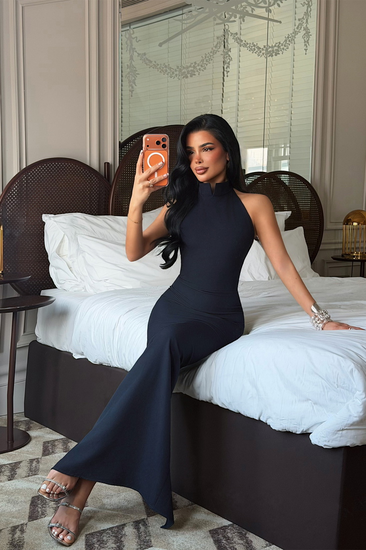 Lacivert Doria Uzun Elbise ATE-3621 - EYYO