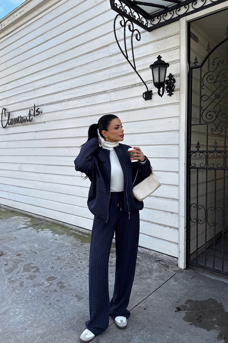 Lacivert Davide Çizgili Takım ATE-2055 - EYYO