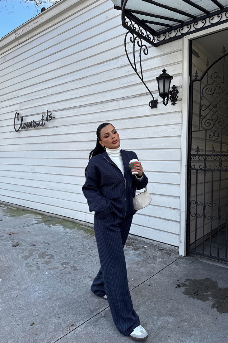 Lacivert Davide Çizgili Takım ATE-2055 - EYYO