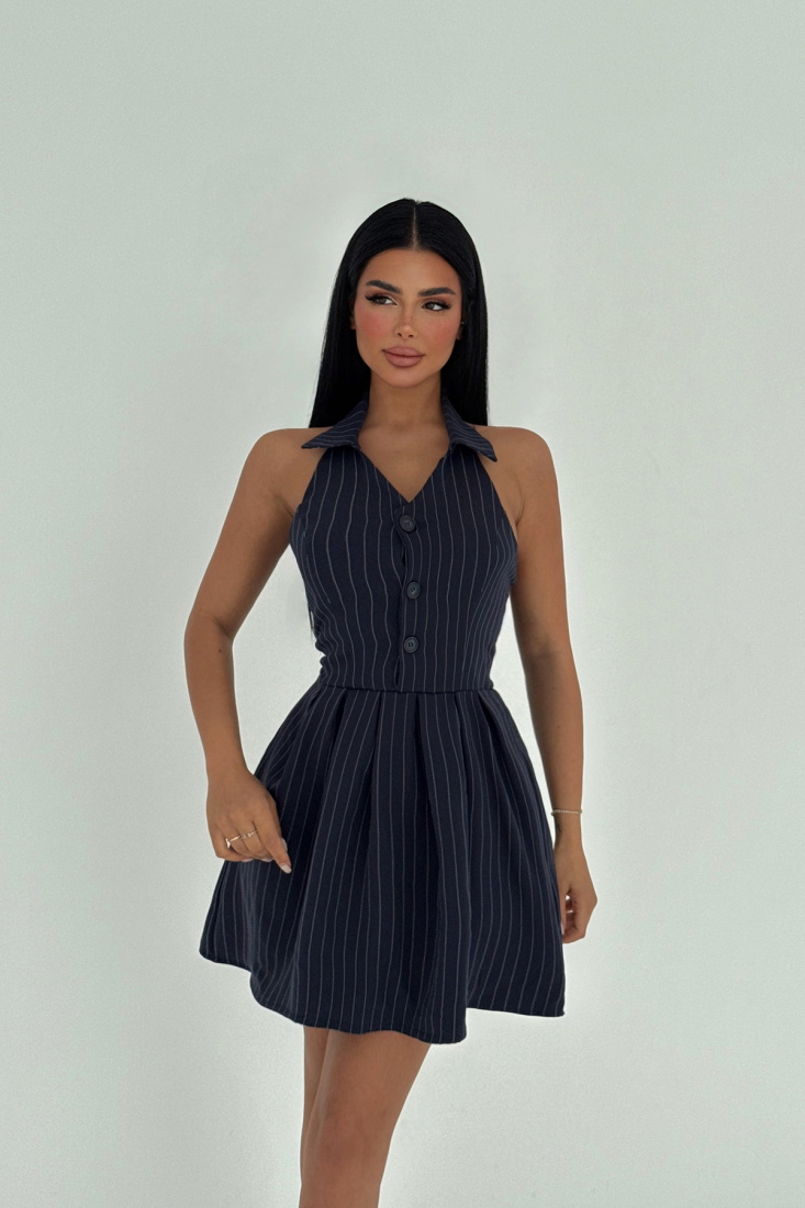 Lacivert Tania Elbise ATE-1831 - EYYO