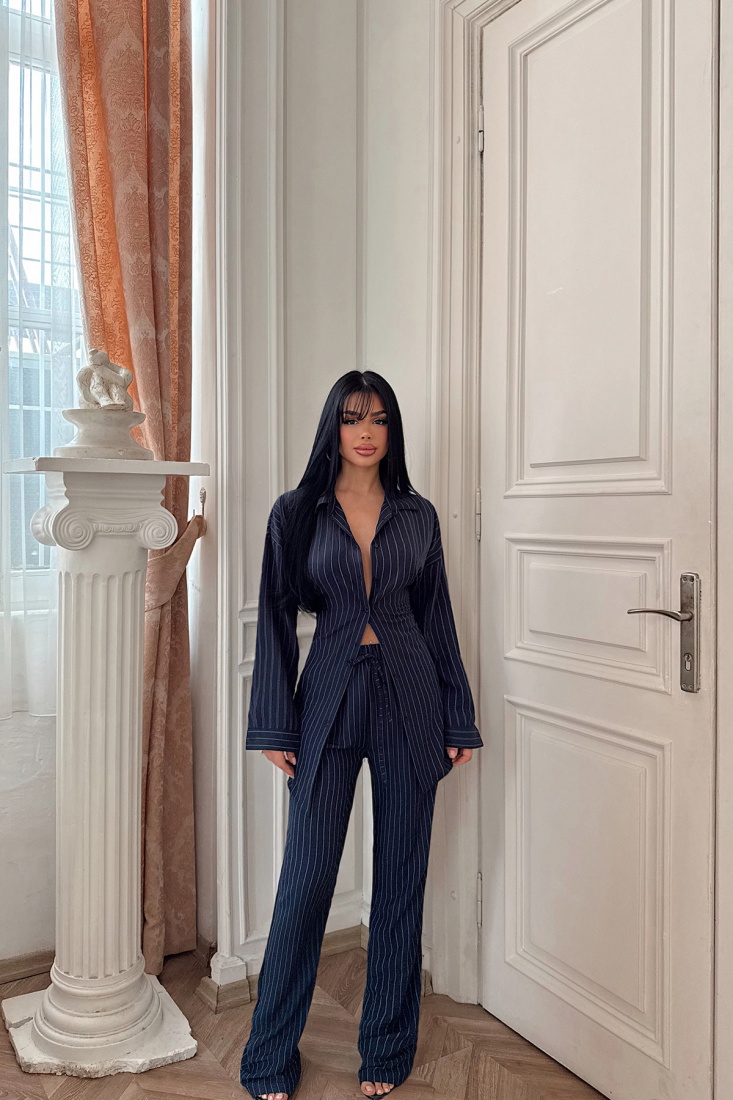 Lacivert Velma Çizgili Takım ATE-1902 - EYYO