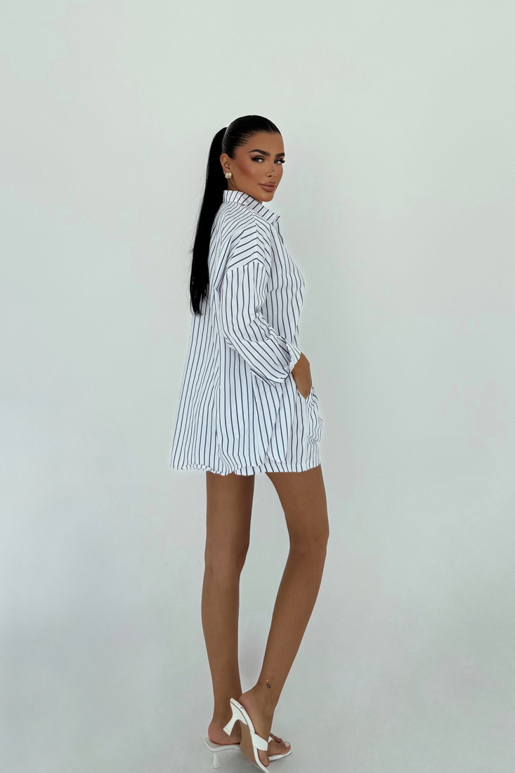 Lacivert Çizgili Şortlu Takım ATE-3188 - EYYO