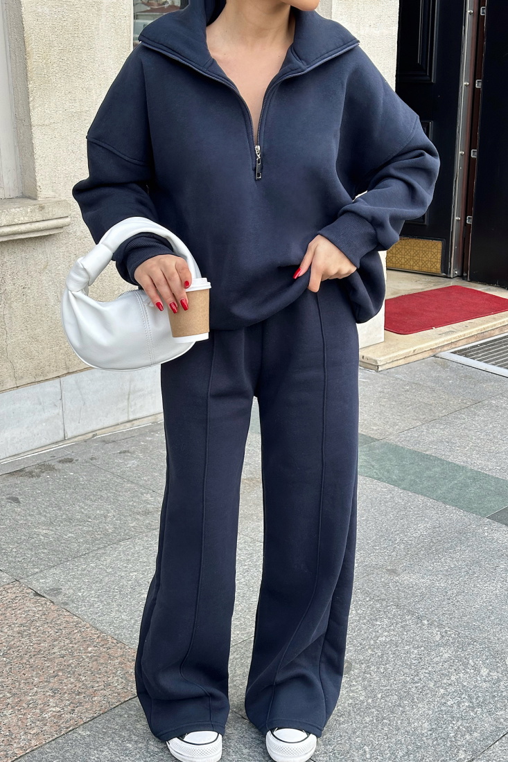 Lacivert Fermuar Detay Takım ATE-0821 - EYYO