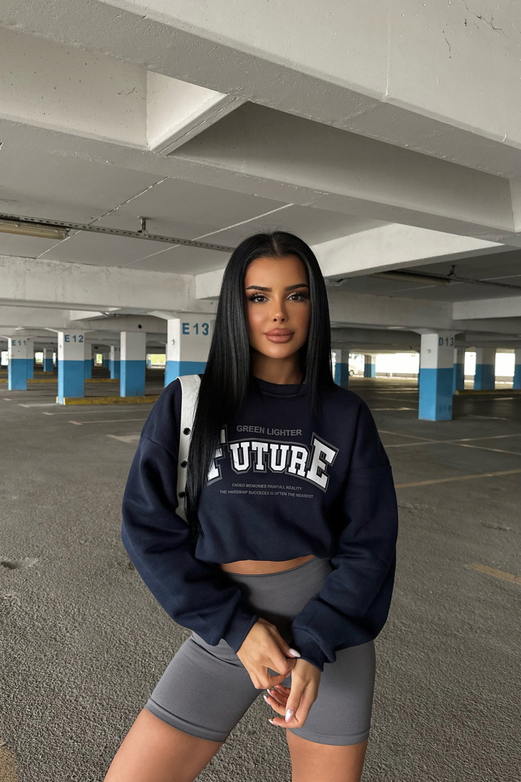 Lacivert Future Yazılı Sweat ATE-0311 - EYYO