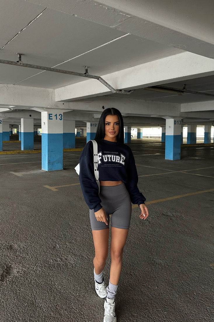 Lacivert Future Yazılı Sweat ATE-0311 - EYYO