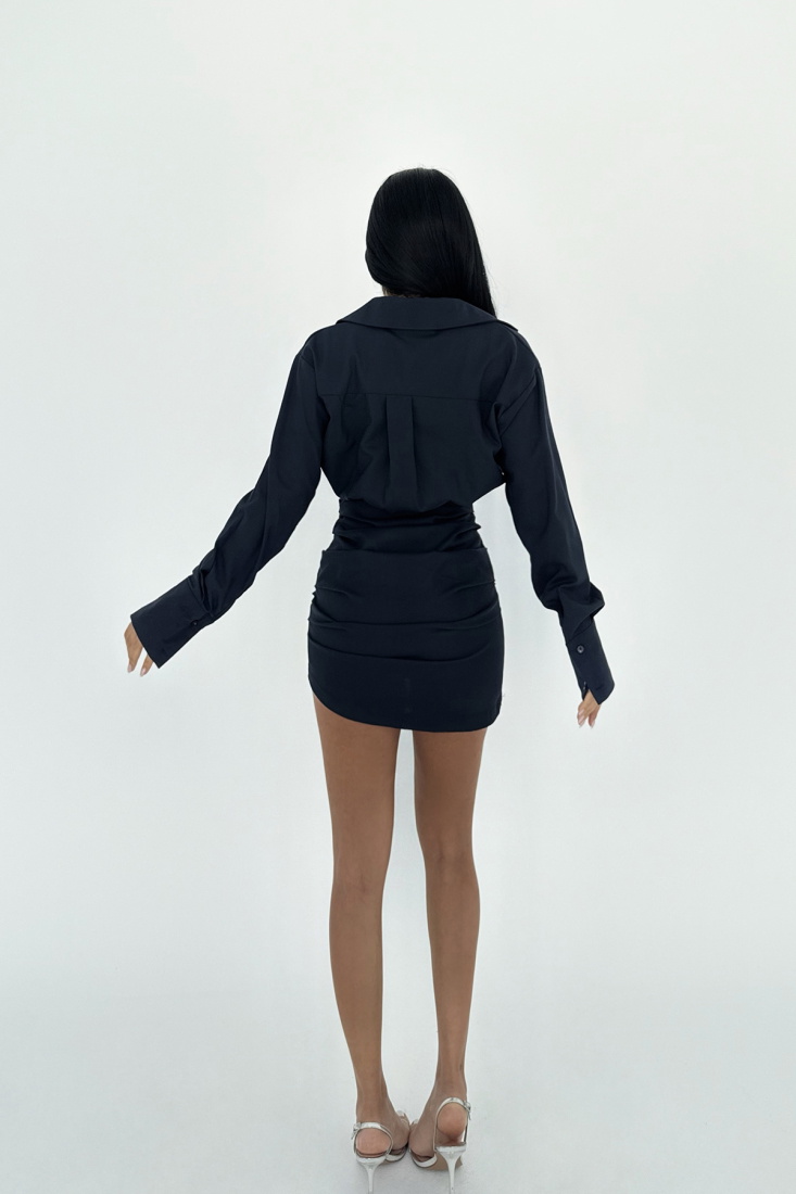 Lacivert Despina Mini Elbise ATE-2207 - EYYO