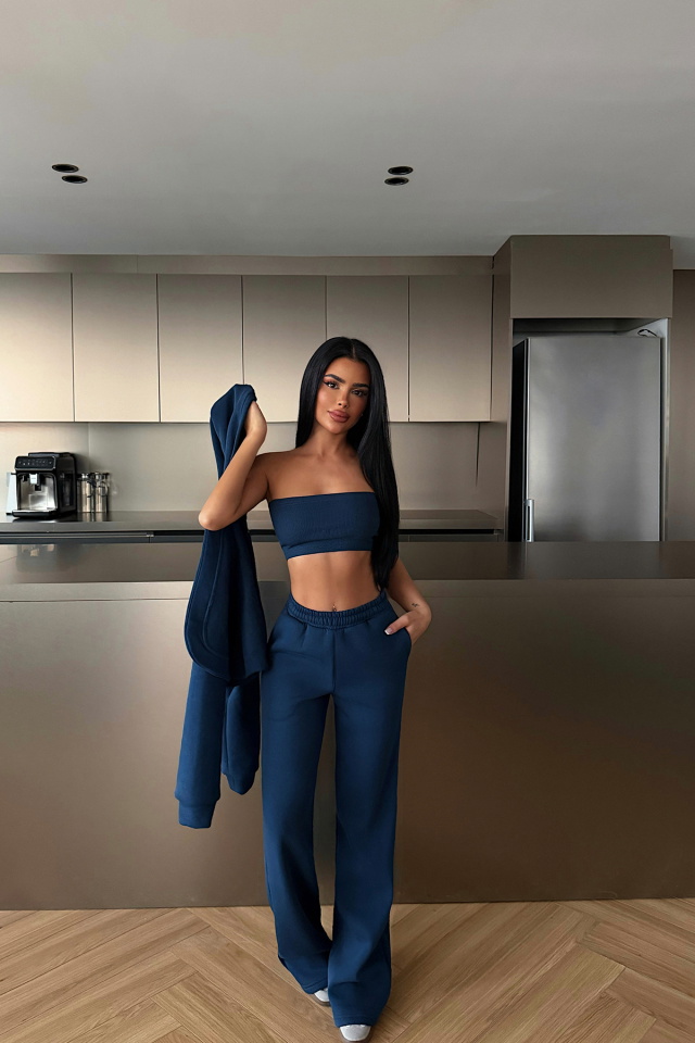 Lacivert Zahara Üçlü Eşofman Takımı ATE-4812 - 2