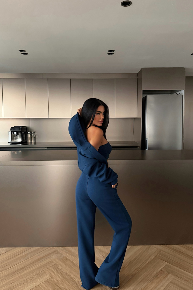 Lacivert Zahara Üçlü Eşofman Takımı ATE-4812 - 4