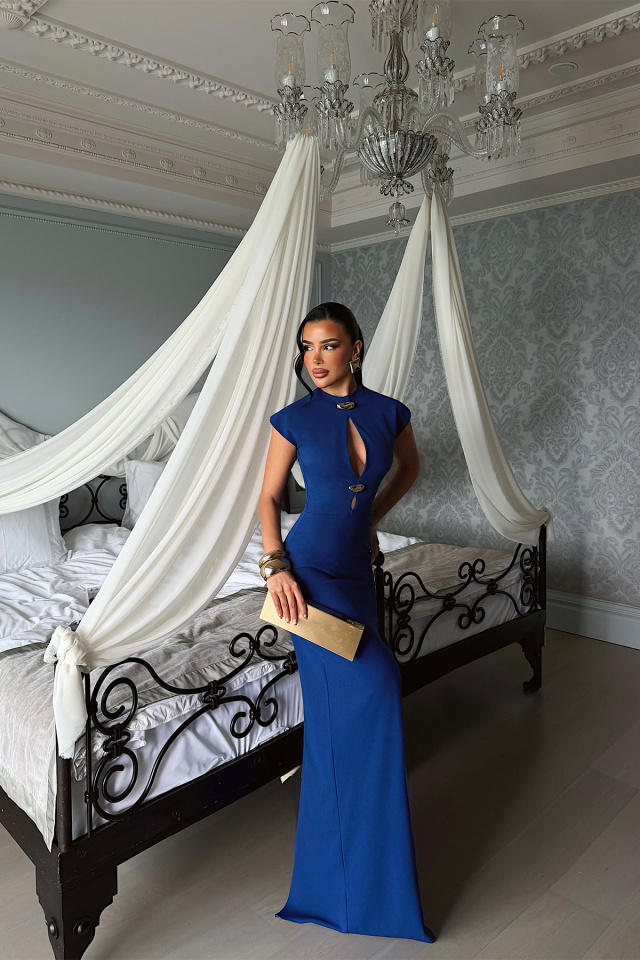 Lacivert Sofanta Elbise ATE-4510 - 1