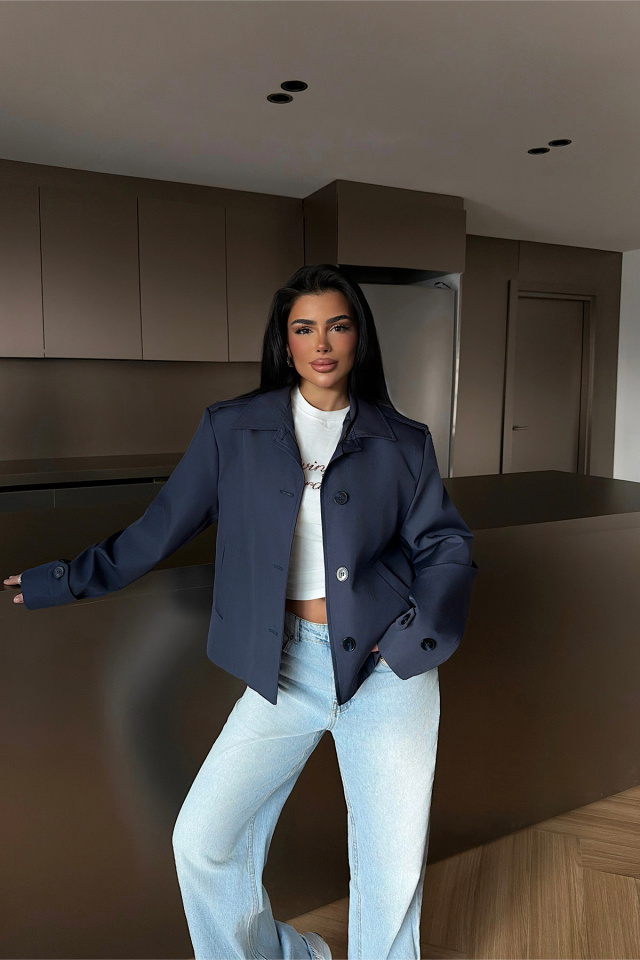 Lacivert Tiziana Trençkot ATE-1996 - 1