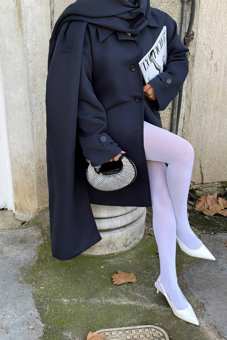 Lacivert Acler Sal Yaka Trençkot ATE-1960 - EYYO