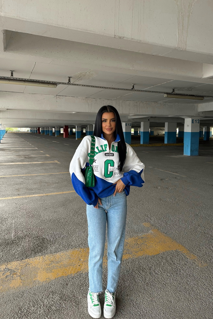 Lacivert Önü Fermuarlı Sweat ATE-0256 - EYYO