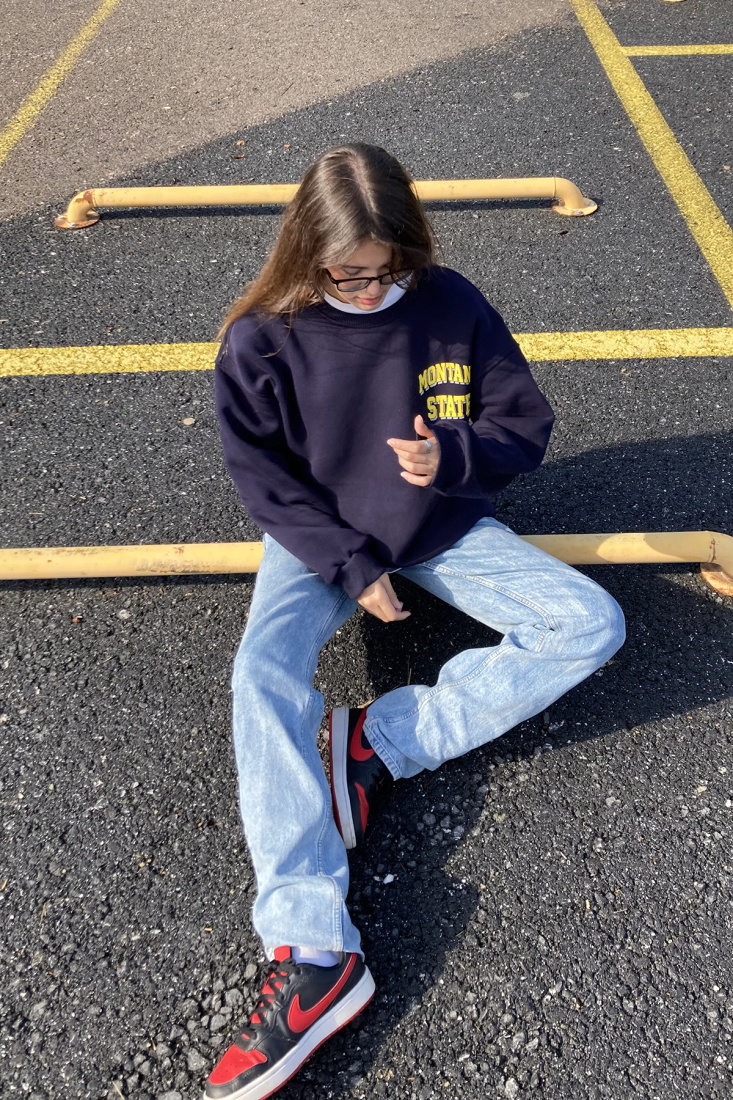 Lacivert Önü Yazılı sweat ATE-0038 - EYYO