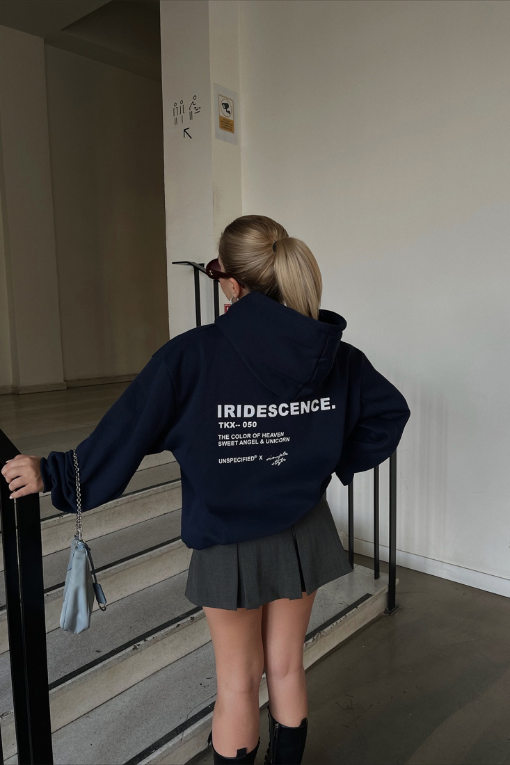 Lacivert Oversize Sweat ATE3408 - EYYO