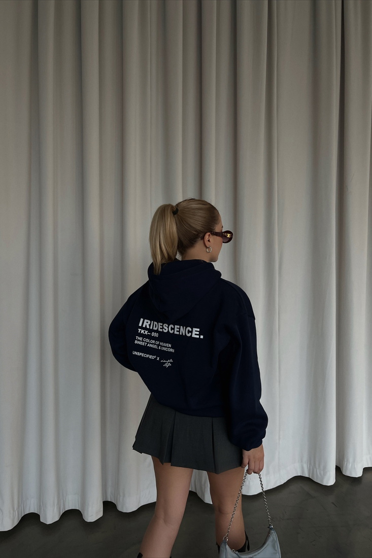 Lacivert Oversize Sweat ATE3408 - EYYO