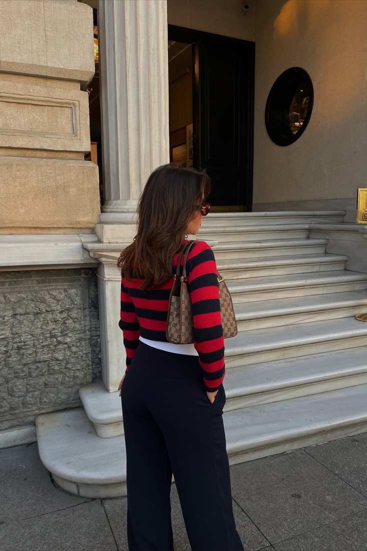 Lacivert Palazzo Maskülen Pantolon ATE2372 - EYYO