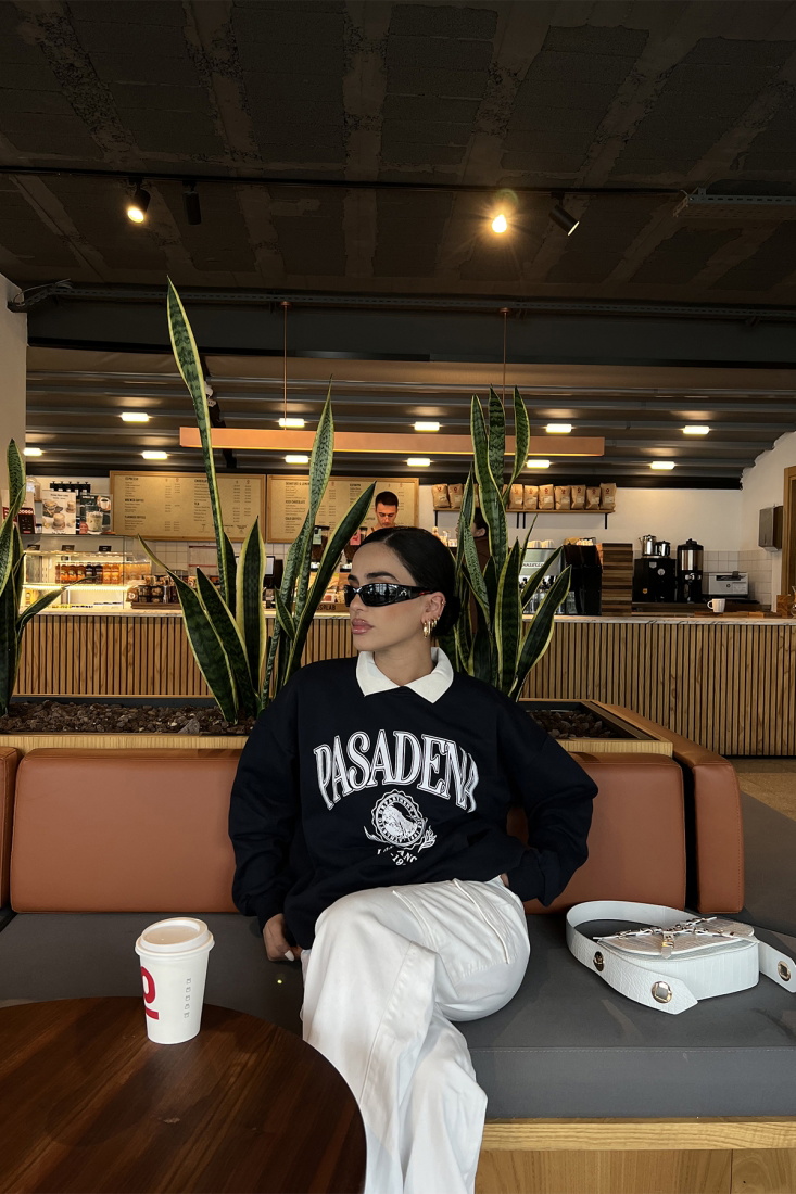 Lacivert Pasedena Baskılı Sweat ATE2463 - EYYO