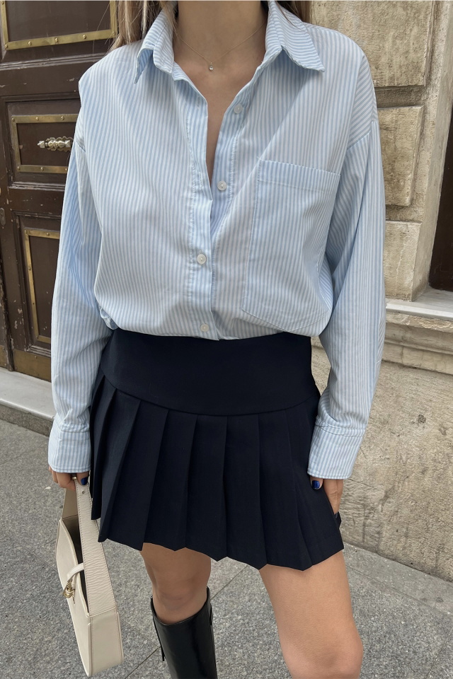lacivert Pileli Etek ATE5258 - 2