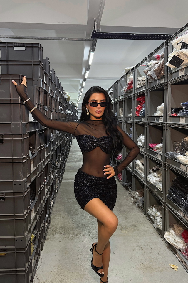 Lacivert Siluva Elbise ATE-4844 - 4